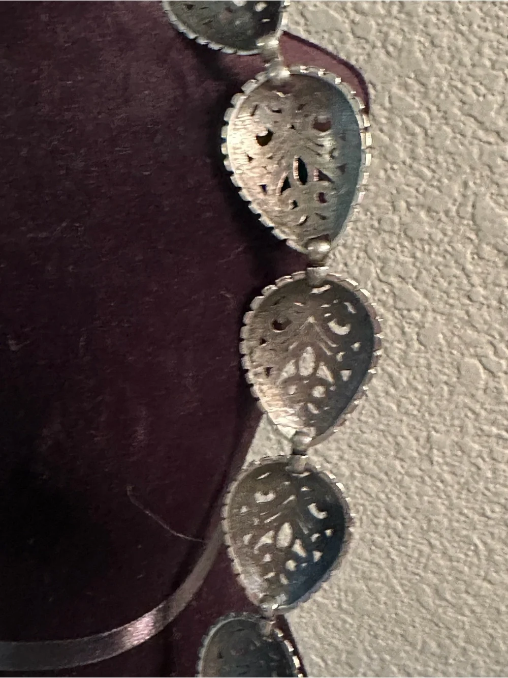 Vintage Concho Belt Silver Tone Teardrop Filigree South Western Style 28” S